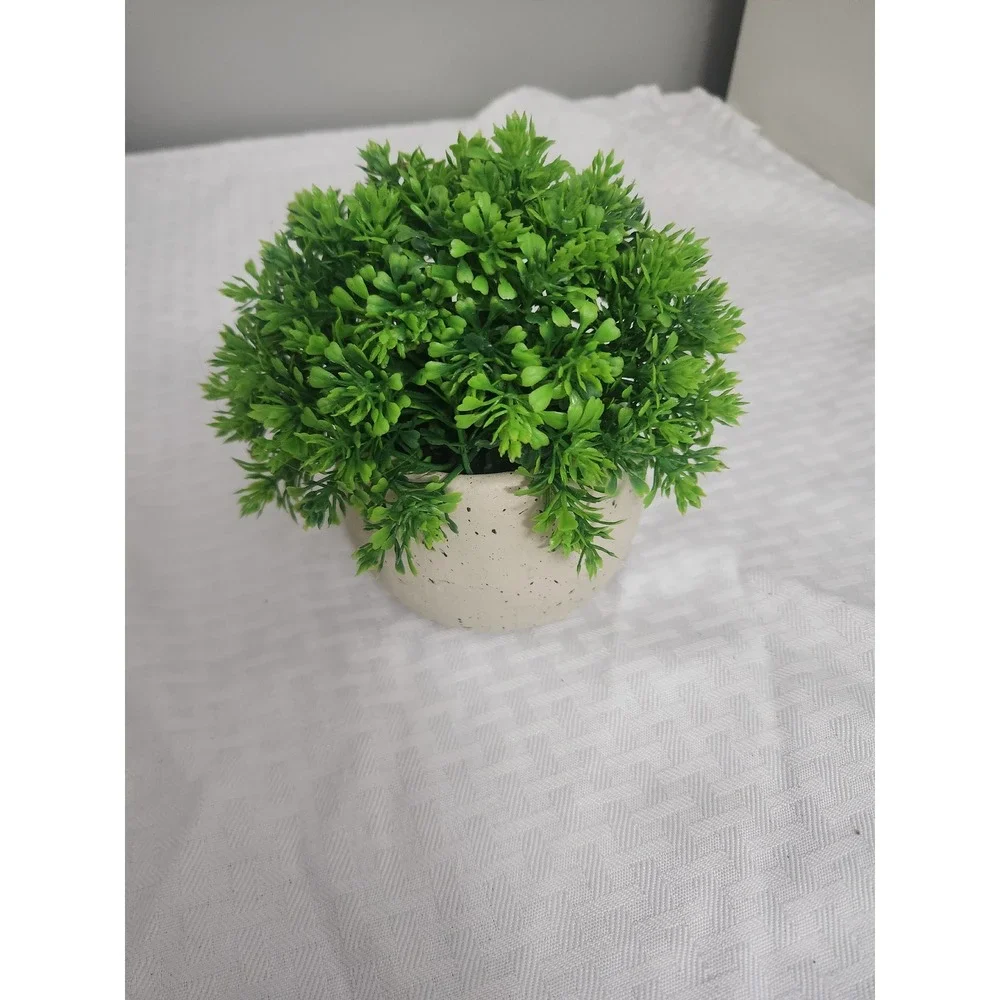 Artificial Mini Potted Plant Faux Greenery in Speckled Stone Ceramic Pot Decor
